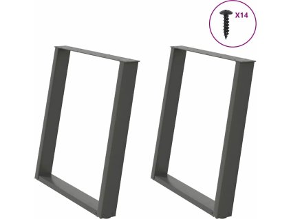 Nohy k jídelnímu stolu ve tvaru U, 2 ks, ocel, 80 x (72-73) cm, ocel [4012798] (Barva Antracitová)