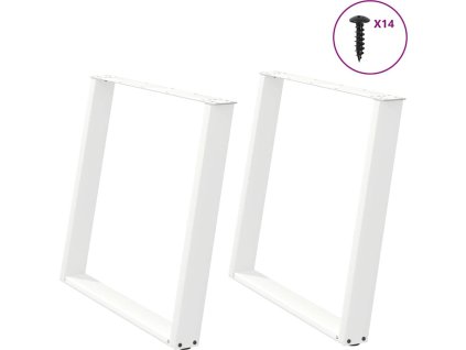Nohy k jídelnímu stolu ve tvaru U, 2 ks, ocel, 90 x (72-73) cm, ocel [4012801] (Barva Bílá)