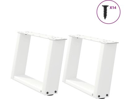 Nohy konferenčního stolku ve tvaru U 2 ks ocel 40 x (30-31) cm ocel [4012741] (Barva Bílá)