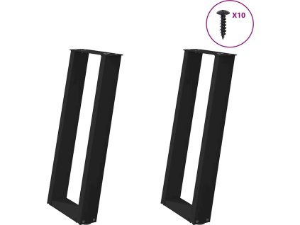 Nohy konzolového stolku ve tvaru U, 2 ks, ocel, 28 x (72-73) cm, ocel [4012776] (Barva Černá)