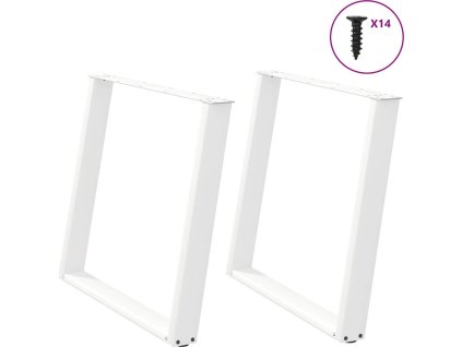 Nohy k jídelnímu stolu ve tvaru U, 2 ks, ocel, 100 x (72-73) cm, ocel [4012805] (Barva Bílá)