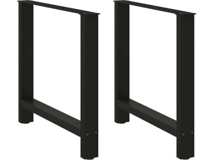 Nohy k jídelnímu stolu z oceli 2 ks 80 x (72-73) cm ocel [4013312] (Barva Černá)
