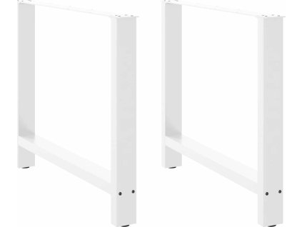 Nohy k jídelnímu stolu z oceli 2 ks 100 x (72-73) cm ocel [4013321] (Barva Bílá)