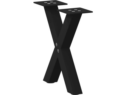 Nohy konferenčního stolku ve tvaru X, 2 ks, ocel, 37 x (30-31) cm, ocel [4012872] (Barva Černá)