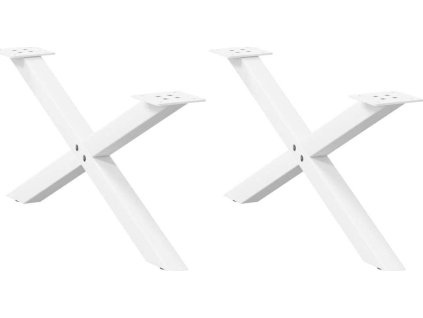 Nohy konferenčního stolku ve tvaru X, 2 ks, ocel, 70 x (30-31) cm, ocel [4012885] (Barva Bílá)