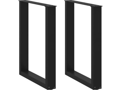 Nohy k jídelnímu stolu ve tvaru U, 2 ks, ocel, 60 x (72-73) cm, ocel [4013180] (Barva Černá)