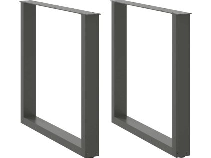 Nohy k jídelnímu stolu ve tvaru U, 2 ks, ocel, 80 x (72-73) cm, ocel [4013190] (Barva Antracitová)