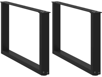 Nohy konferenčního stolku ve tvaru U, 2 ks, ocel, 70 x (42-43) cm, ocel [4013164] (Barva Černá)