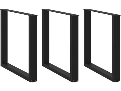 Nohy k jídelnímu stolu ve tvaru U, 3 ks, ocel, 90 x (72-73) cm, ocel [4013208] (Barva Černá)