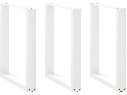 Nohy k jídelnímu stolu ve tvaru U, 3 ks, ocel, 70 x (72-73) cm, ocel [4013201] (Barva Bílá)