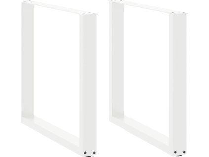 Nohy k jídelnímu stolu ve tvaru U, 2 ks, ocel, 90 x (72-73) cm, ocel [4013193] (Barva Bílá)