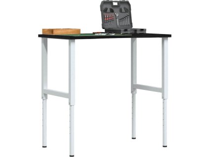 Pracovní stůl světle hnědý 100 x 60 x (71,5–98) cm masivní dub [3309721] (Barva bílá a tmavě hnědá)