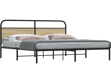 Kovový rám postele bez matrace 183 x 213 cm [3318644] (Barva dub sonoma)