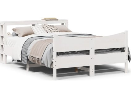 Rám postele s čelem 120 x 190 cm masivní borovice [3306322] (Barva Bílá)