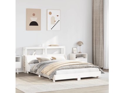 Postel bez matrace 120 x 190 cm masivní borovice [3306439] (Barva Bílá)