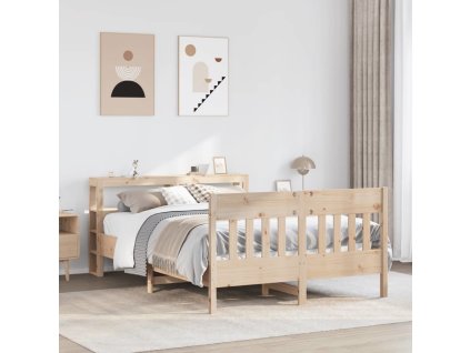 Postel bez matrace 120 x 190 cm masivní borovice [3306282] (Barva Přírodní)