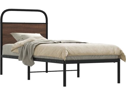 Rám postele bez matrace 75x190 cm kompozitní dřevo [4100297] (Barva Hnědý dub)