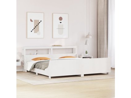 Postel bez matrace 200 x 200 cm masivní borovice [3306448] (Barva Bílá)