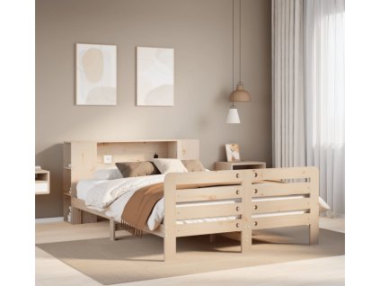 Postel bez matrace 150 x 200 cm masivní borovice [3309881] (Barva Přírodní)