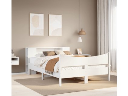 Postel bez matrace 150 x 200 cm masivní borovice [3323297] (Barva Bílá)
