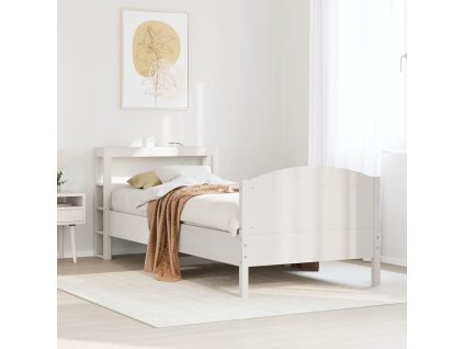 Postel bez matrace 90 x 200 cm masivní borovice [3306244] (Barva Bílá)