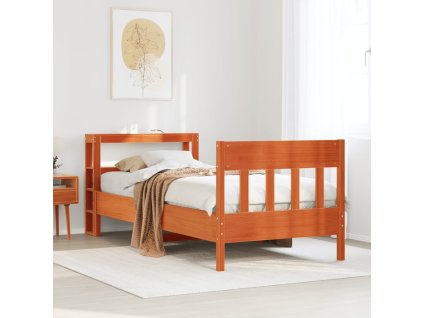 Postel bez matrace 90 x 200 cm masivní borovice [3306275] (Barva Voskově hnědá)