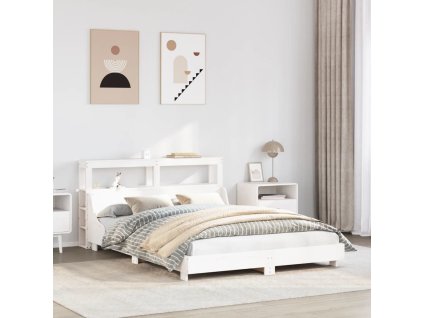 Postel bez matrace 120 x 200 cm masivní borovice [3306424] (Barva Bílá)