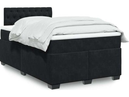 Box spring postel s matrací 120 x 200 cm samet [3288590] (Barva Černá)