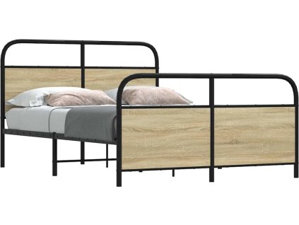 Kovový rám postele bez matrace 140 x 200 cm [3318649] (Barva dub sonoma)