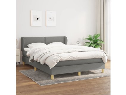 Box spring postel s matrací 140 x 200 cm textil [3126726] (Barva Tmavě šedá)