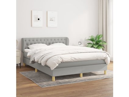 Box spring postel s matrací 140 x 200 cm textil [3127045] (Barva Světle šedá)