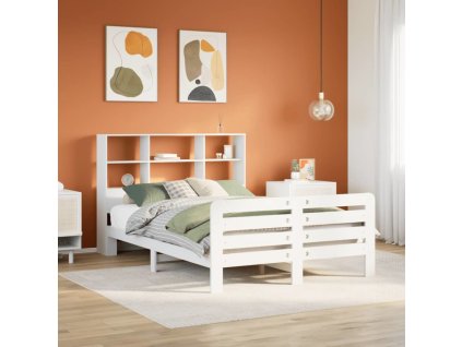 Postel bez matrace 140 x 200 cm masivní borovice [3309924] (Barva Bílá)