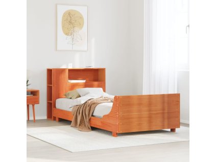 Postel bez matrace 100 x 200 cm masivní borovice [3323667] (Barva Voskově hnědá)