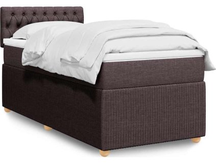Box spring postel s matrací 100 x 200 cm textil [3289675] (Barva Tmavě šedá)