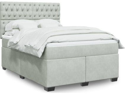 Box spring postel s matrací 140x200 cm samet [3290936] (Barva Světle šedá)