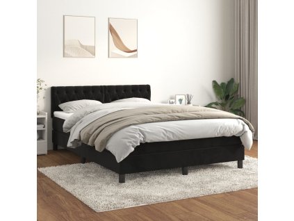 Box spring postel s matrací 140x200 cm samet [3141487] (Barva Černá)