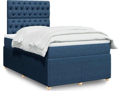 Box spring postel s matrací 120x200 cm textil [3294336] (Barva Modrá)