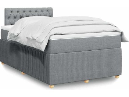 Box spring postel s matrací 120x200 cm textil [3289730] (Barva Světle šedá)
