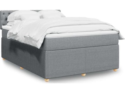 Box spring postel s matrací 140x190 cm textil [3289758] (Barva Světle šedá)