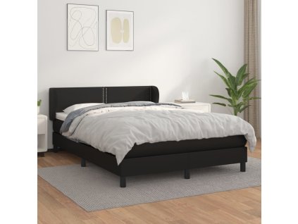 Box spring postel s matrací 140x190 cm umělá kůže [3127250] (Barva Hnědá)