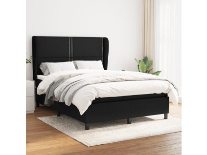 Box spring postel s matrací 140x190 cm textil [3127879] (Barva Černá)