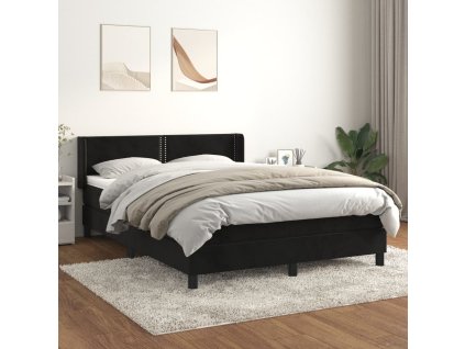 Box spring postel s matrací 140x190 cm samet [3130897] (Barva Černá)
