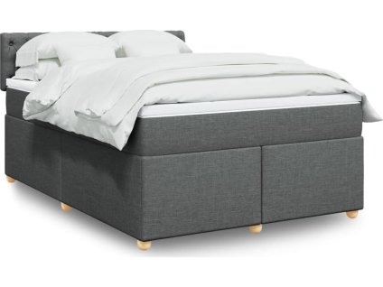 Box spring postel s matrací 140x190 cm textil [3286683] (Barva Tmavě šedá)