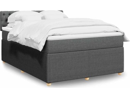 Box spring postel s matrací 140x190 cm textil [3287459] (Barva Tmavě šedá)