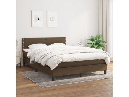 Box spring postel s matrací 140x190 cm textil [3139972] (Barva Tmavě hnědá)