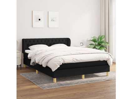 Box spring postel s matrací 140x190 cm textil [3127039] (Barva Černá)