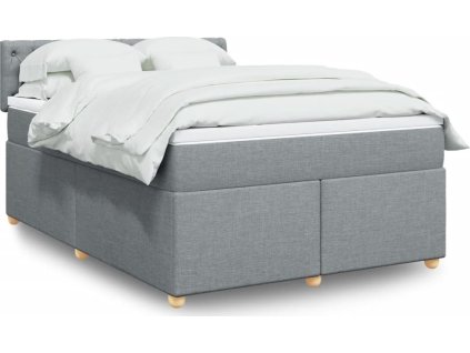 Box spring postel s matrací 140x190 cm textil [3288982] (Barva Světle šedá)