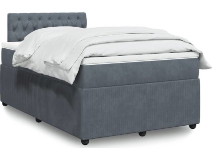 Box spring postel s matrací 120x190 cm samet [3287693] (Barva Tmavě šedá)