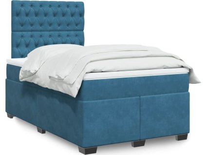 Box spring postel s matrací 120x190 cm samet [3290868] (Barva Modrá)