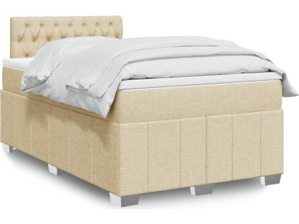 Box spring postel s matrací 120x190 cm textil [3289319] (Barva Krémová)